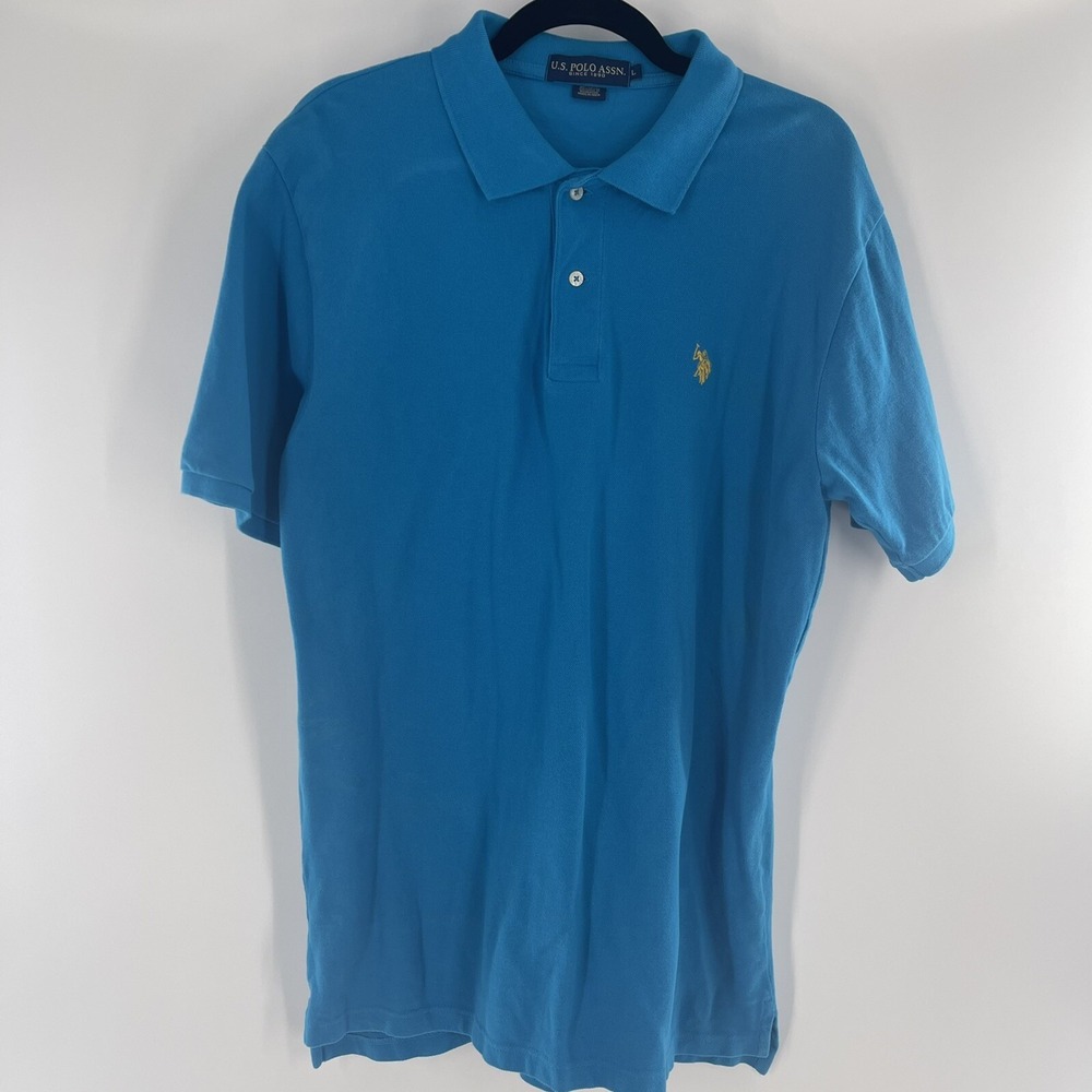 U.S Polo Assn. Since 1890 Polo Shirt‎ Men's L Blue Embroidered Logo Short Sleeve